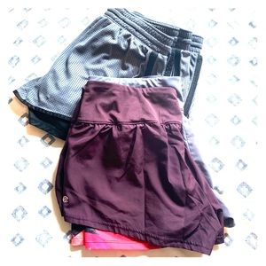 Lot of 4 workout shorts with bicycle shorts